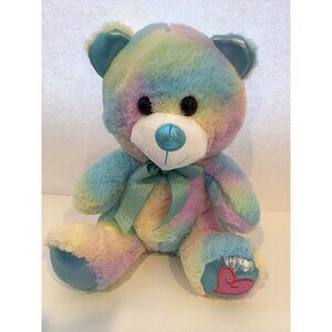 Walgreens Rainbow Bear Plush With Heart On Left Paw Stuffed Animal Soft Toy